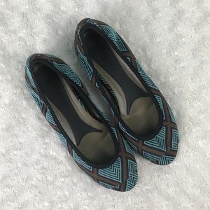 Marni Peep Toe Flats 38 1/2 Purple Brown Print